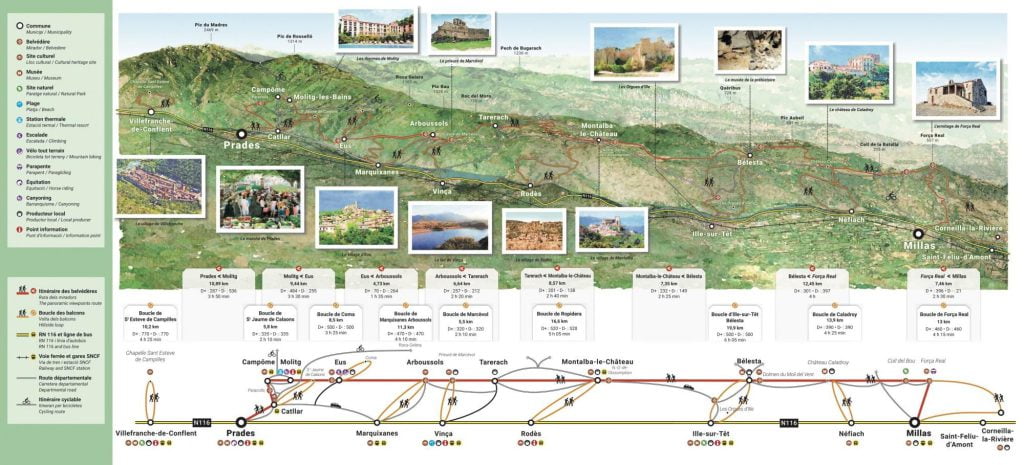 Carte des balcons Nord du Canigó