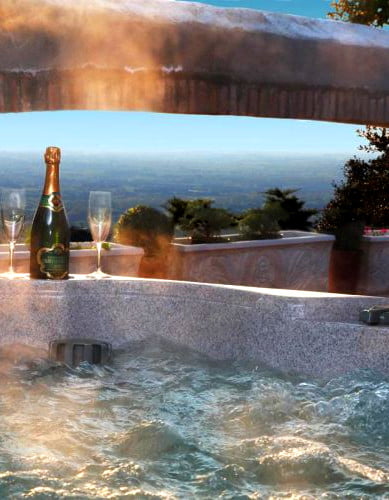 jacuzzi at the tour catalane in ille sur tet in roussillon conflent in the pyrénées orientales