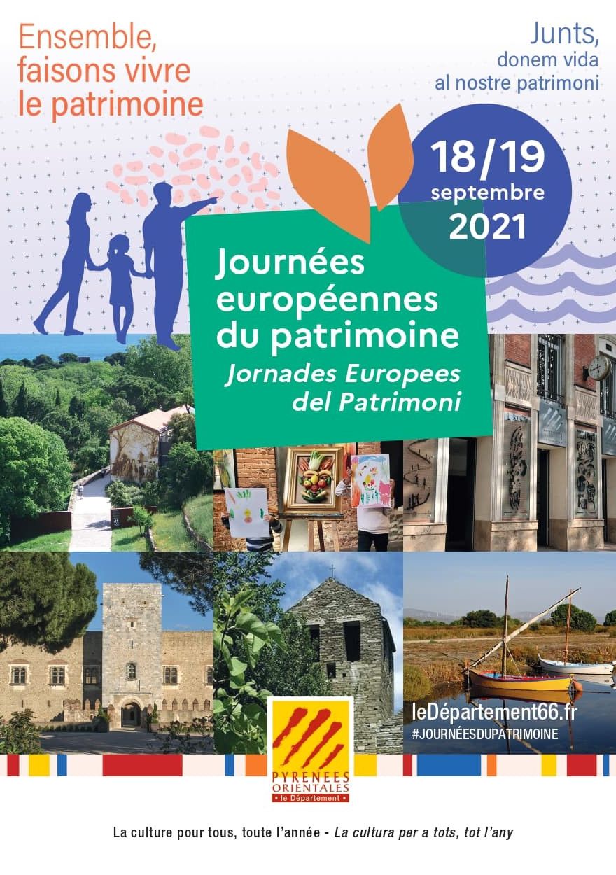 affiche des journées européennes du patrimoine 2021 dans les pyrénées orientales